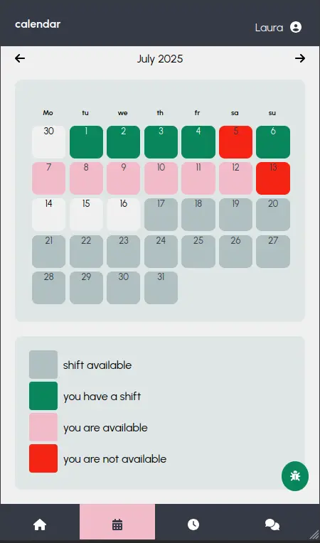 Beschikbaarheid - Crew App